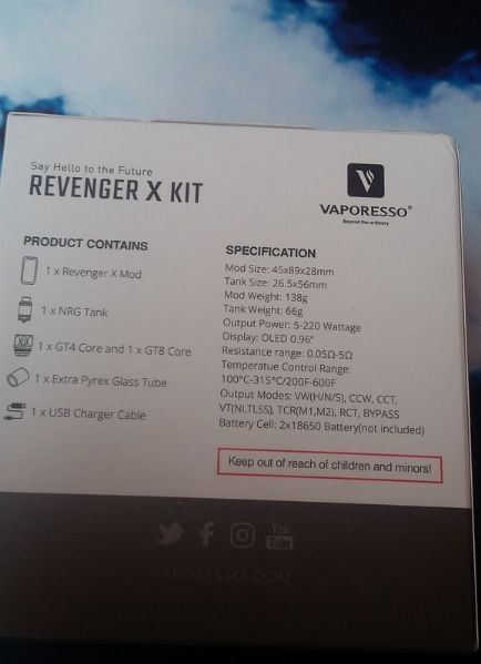 Vaporesso Revenger X Kit 220W TC Mod [SigarettaElettronicaForum.com]