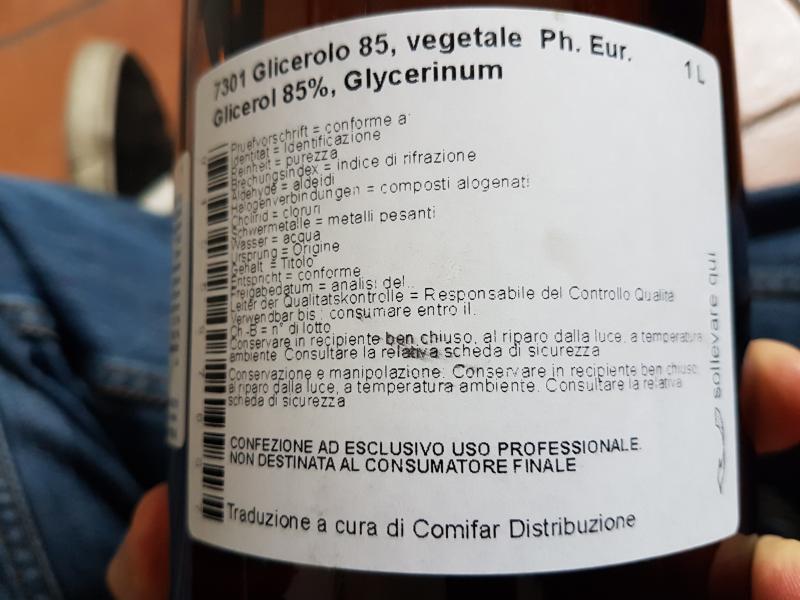 Glicerolo Vegetale 85% Farmacia [SigarettaElettronicaForum.com]