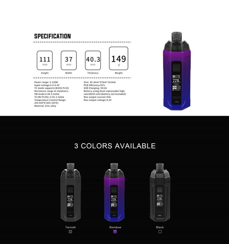 Rincoe Manto Max 228W Kit Tre In Uno [SigarettaElettronicaForum.com]