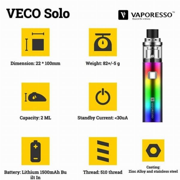 Vaporesso Veco Solo Kit 1.500Mah [SigarettaElettronicaForum.com]