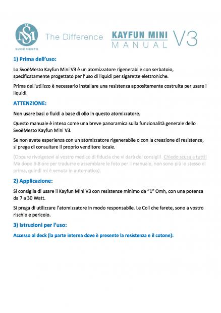 Kayfun Mini V3 Manuale Italiano [SigarettaElettronicaForum.com]