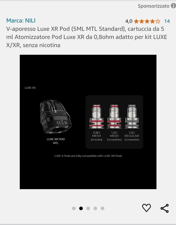 Compatibilità Coil E Pod Vaporesso Luxe Max Xr [SigarettaElettronicaForum.com]