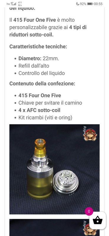 415 Style 316SS 22mm MTL RTA 4.5ml - SXK Silver [SigarettaElettronicaForum.com]