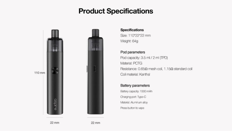 Aspire AVP Cube Pod System Kit 16W 1300mAh [SigarettaElettronicaForum.com]