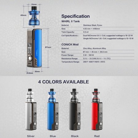 Uwell Conick Mod + Whirl II Tank MTL [SigarettaElettronicaForum.com]