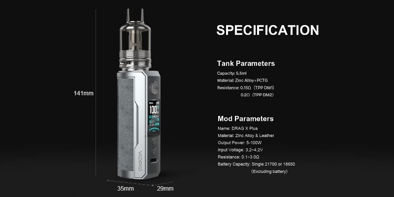 Voopoo Drag X Plus 21700 TPP Tank [SigarettaElettronicaForum.com]