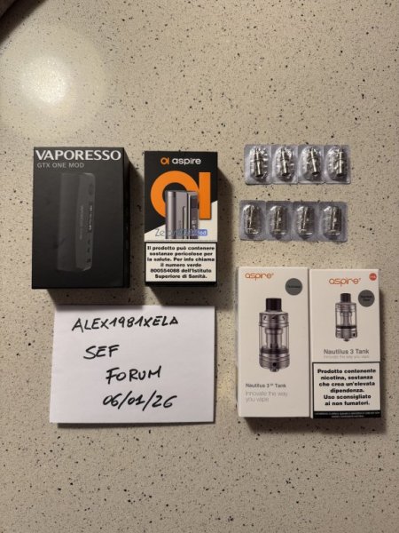 Zelos M80 box - Vaporesso GTX One box - Nautilus 3 - Nautilus 3 22mm